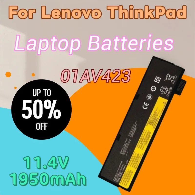 

New 11.4V 1950mAh Battery 01AV423 for Lenovo ThinkPad T580 T470 T570 T480 A485 P52S TP25 Series 01AV425 01AV424 01AV490 01AV452