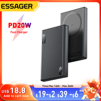 Essager Thin Wireless Power Bank Magnetic 20W 10000mAh Portable Fast Charging External Battery for Magsafe For iPhone16 15 14 13