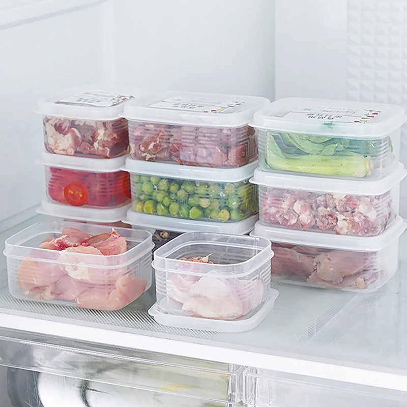 Frozen Meat Storage Box Portable Refrigerator Fruit Vegetable Fresh-Keeping Organizer Box Transparent Cheese Container Kitchen