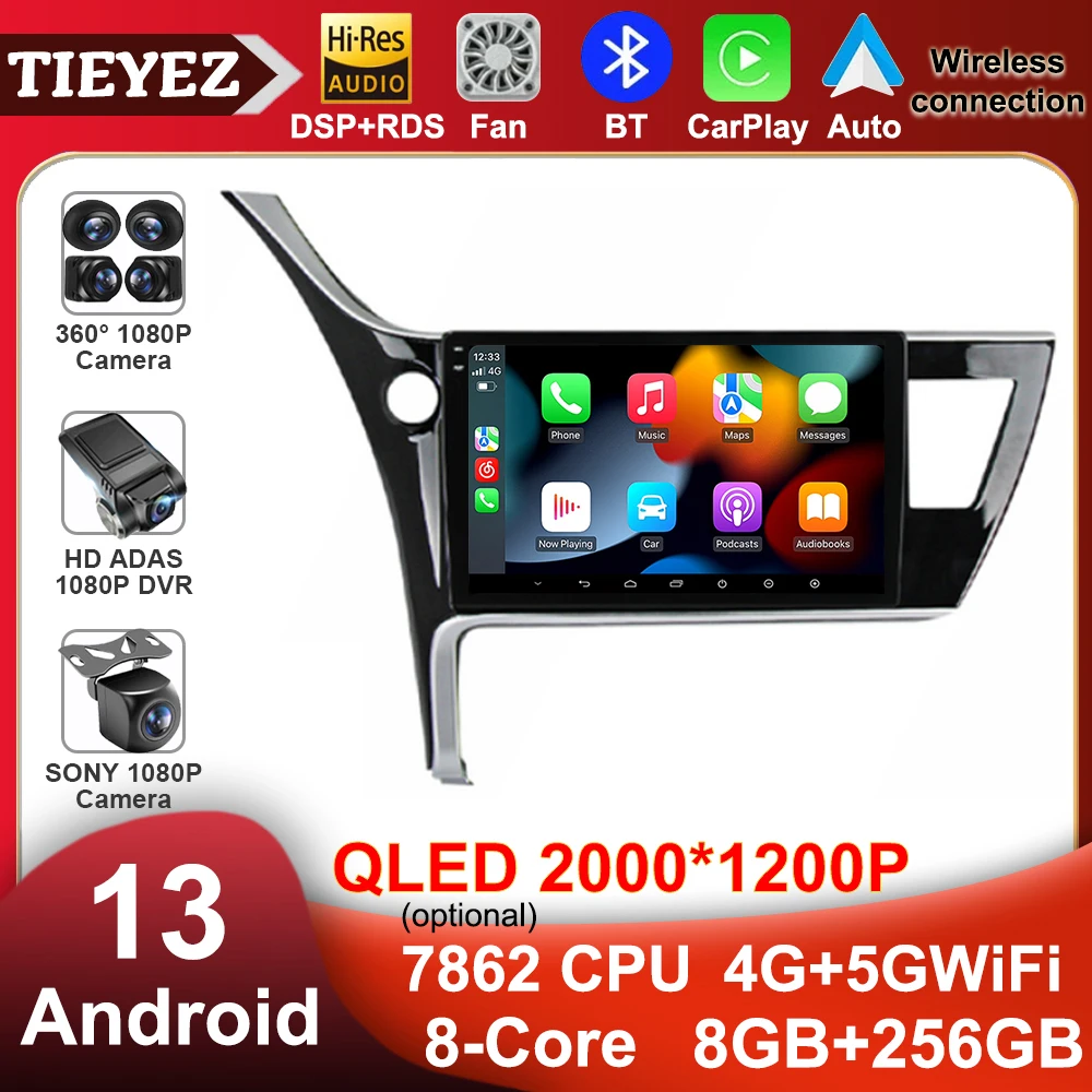 

Android 13 For Toyota Corolla 11 Auris E180 2017 2018 2019 Car Radio Multimedia GPS Navi Stereo BT Auto Carplay No 2 Din HU