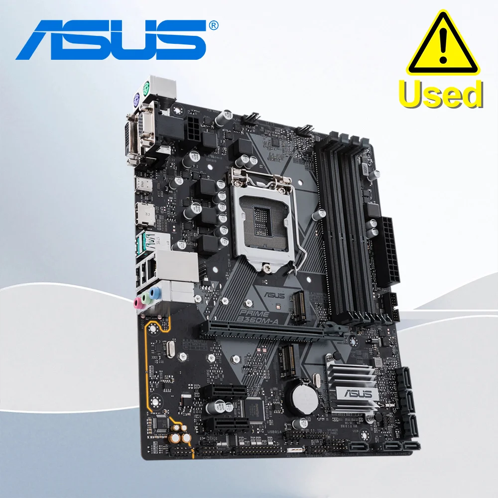 ASUS PRIME B360M-A LGA 1151 4×DDR4  64GB 	PCI-E 3.0 1×DVI 1×HDMI 1×VGA