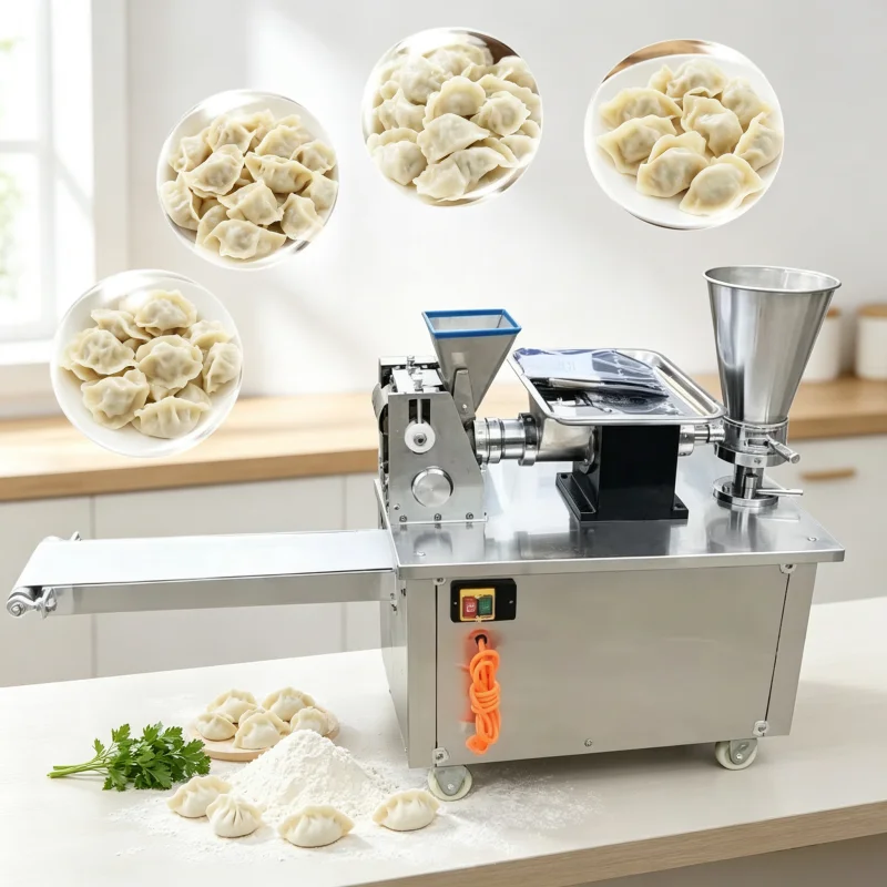 Automatic Dumpling Making Machine with Belt for Empanadas Pastels Rissois Samosa Commercial Stuffed Pastry Maker
