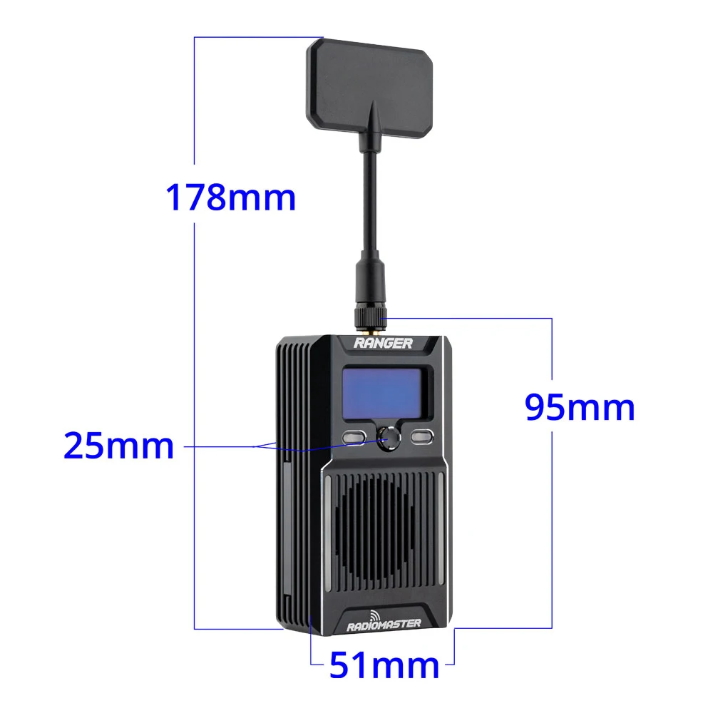Ranger 2.4GHz ELRS Module OLED Display Built in Accelerometer， for TX16S high-frequency remote control of long haul aircraft