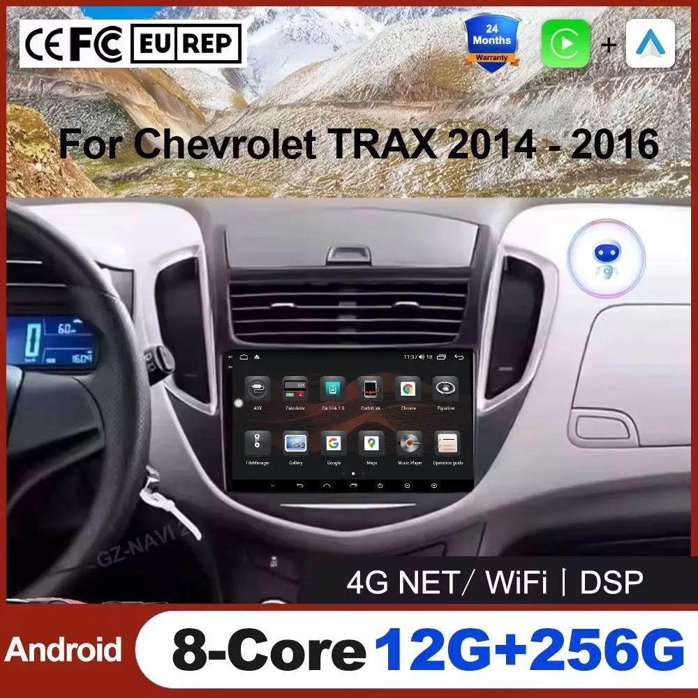 

Беспроводной Carplay Android Auto Авто Радио Мультимедийный Стереоплеер 4G WiFi GPS Навигация Видео Для Chevrolet TRAX 2014-2016 SWC