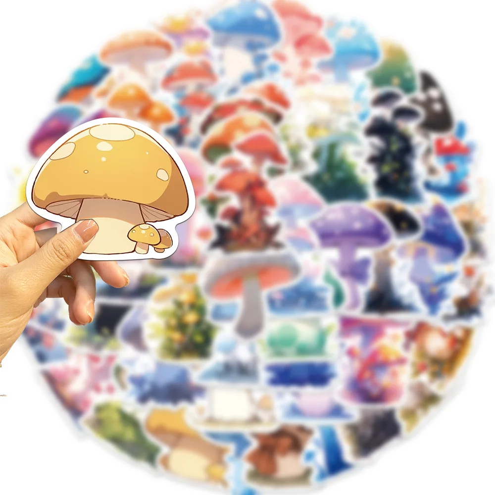 10/30/50PCS Cute Mushroom Stickers Aesthetic Cartoon Decals Decoration For Skateboard Phone Bike Laptop Car Waterproof DIY Toys