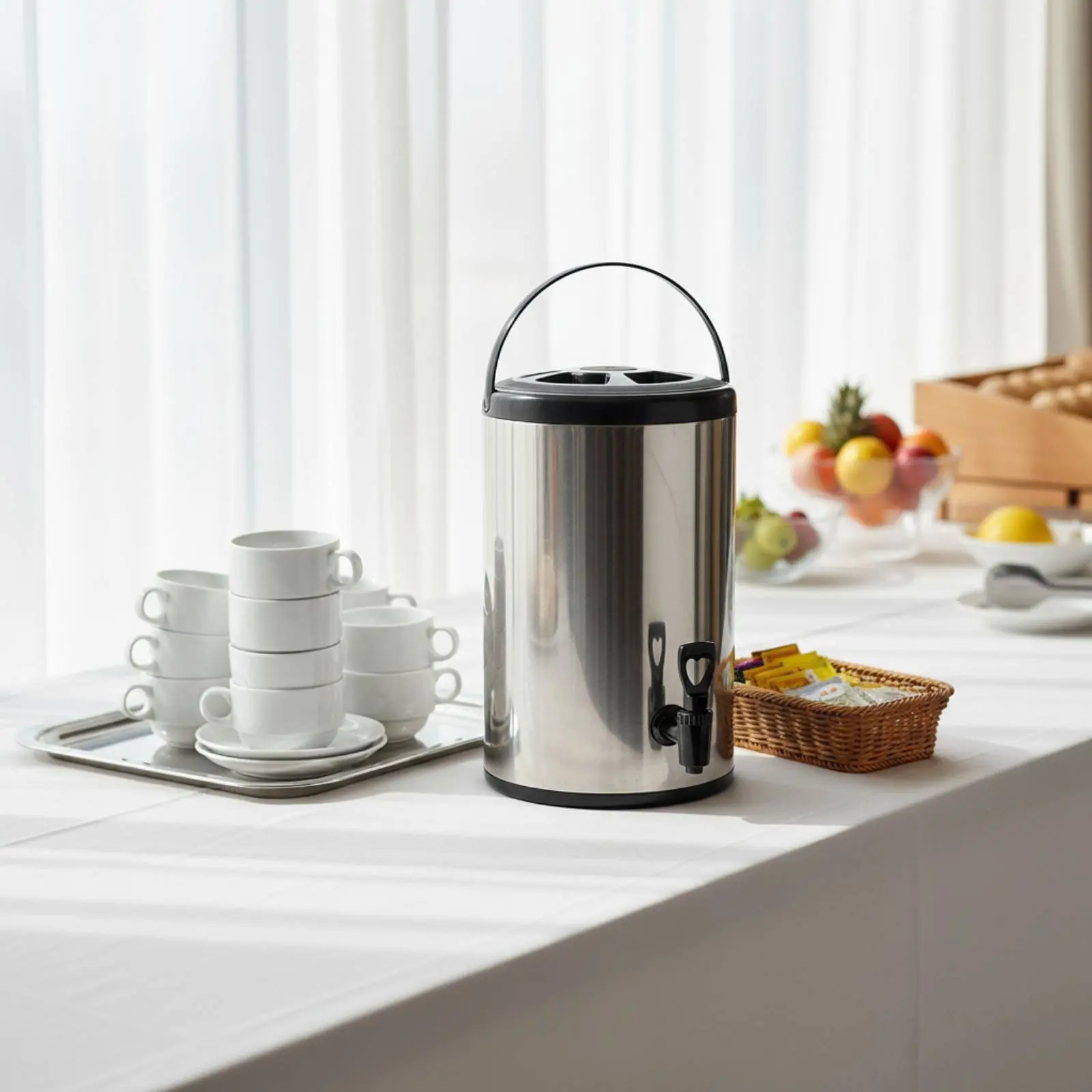 

Professional Milk Tea Barrel Large Capacity Stainless Steel Beverage Dispenser Stainless Steel Beverage Server Easy to Clean
