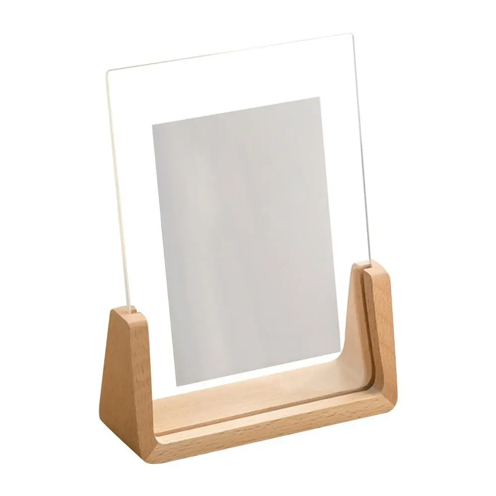 Walnut Wood Acrylic Photo Frame Beech Wood Transparent Acrylic Wooden Photo Frame Desktop Standing U Shape Design