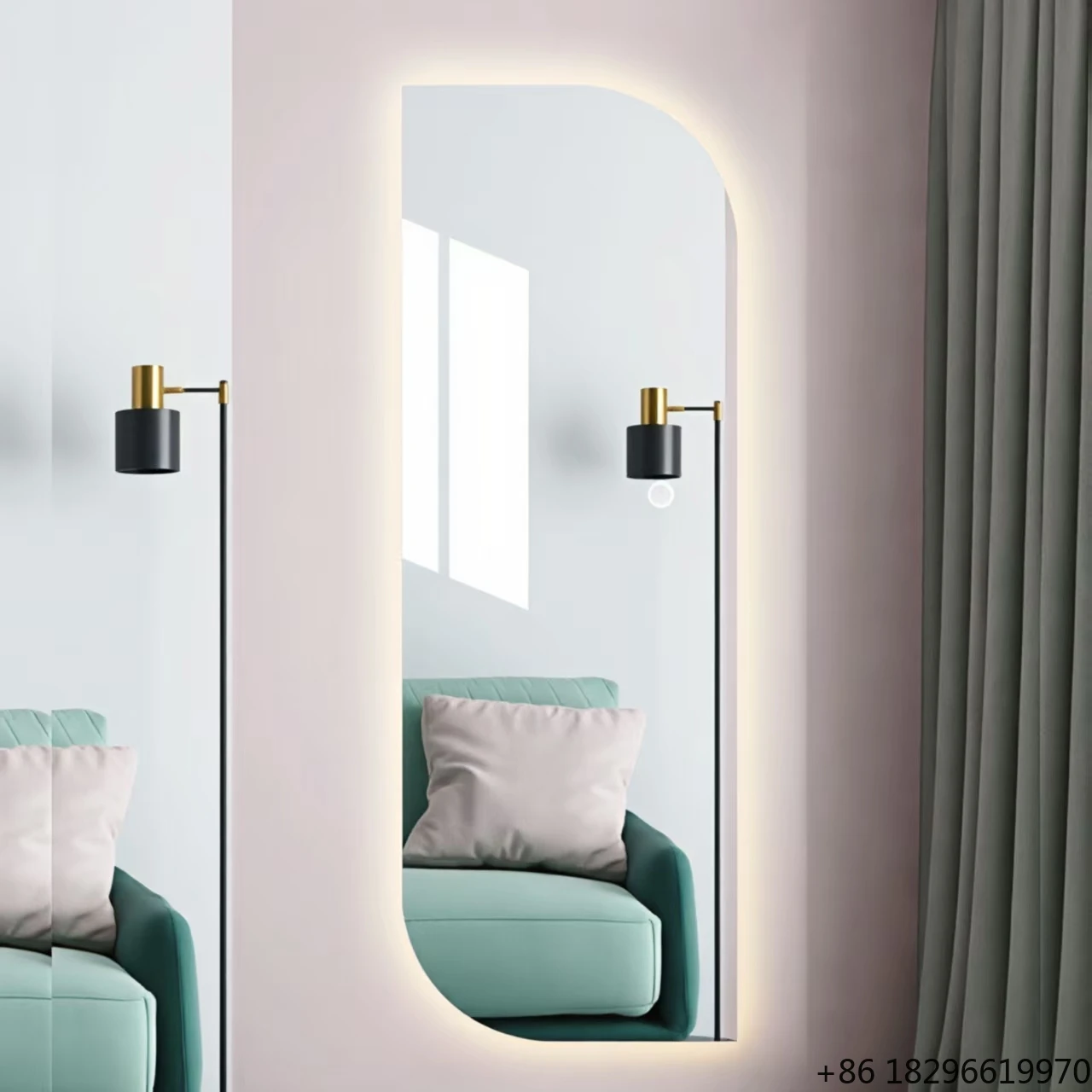Tri-Color Dimmable LED Makeup Mirror Irregular Wall Mounted Vanity Mirror For Bathroom Dressing Table Bedroom