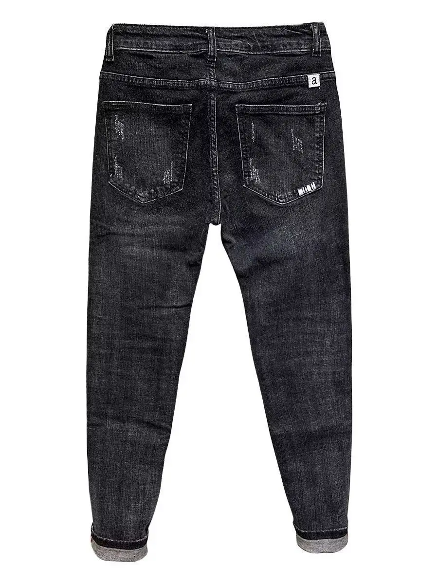 

Clothes Y2k Man 2000s 2025 Spring and Summer New Embroidered Black Jeans Men's Trend Versatile Cowboy Korean Slim-fit Pants
