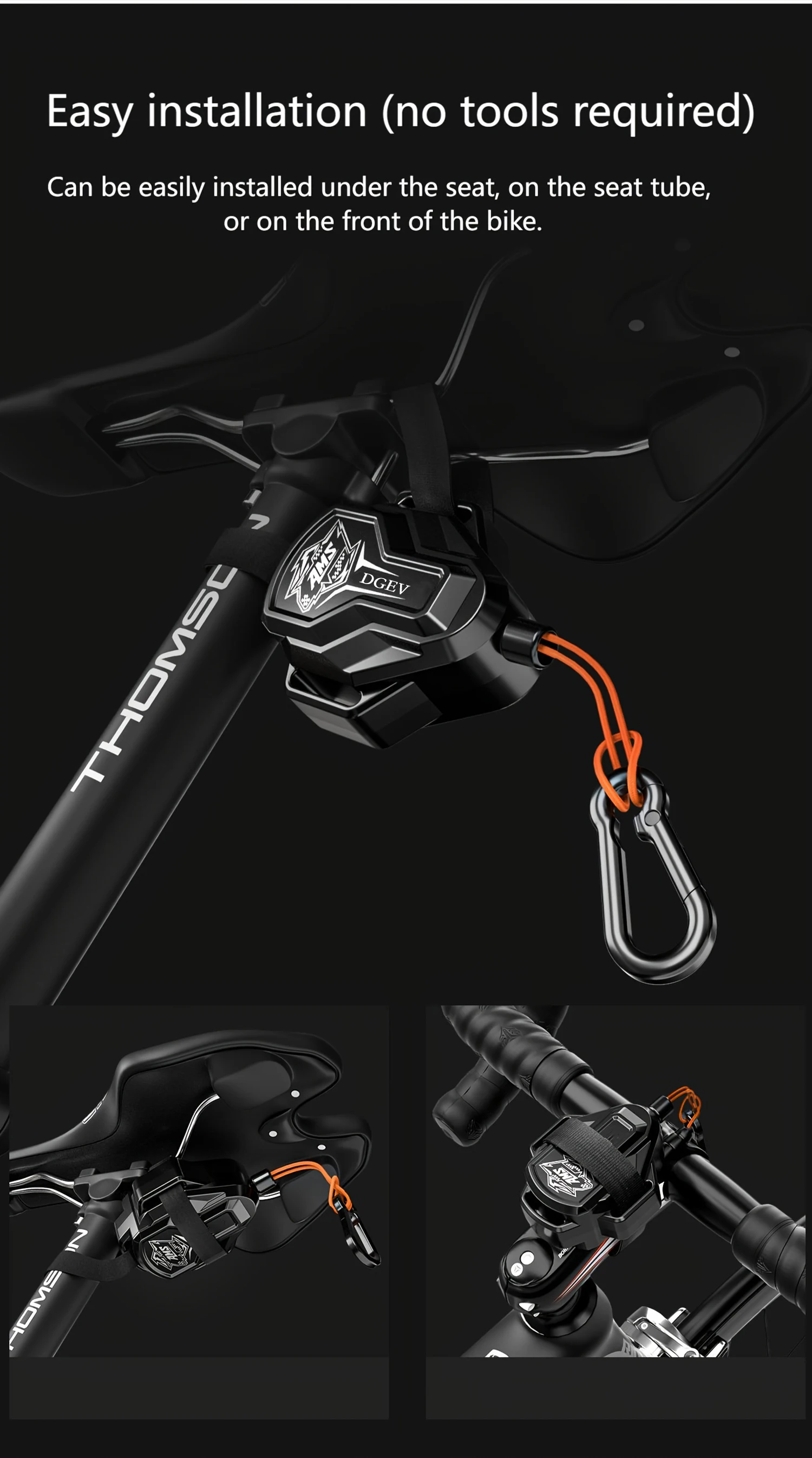 DGEV Einziehbares Fahrrad-Zugseil mit Haken, starkes Sicherheits-MTB-Anhängerseil, Outdoor-Werkzeug – Detail 5