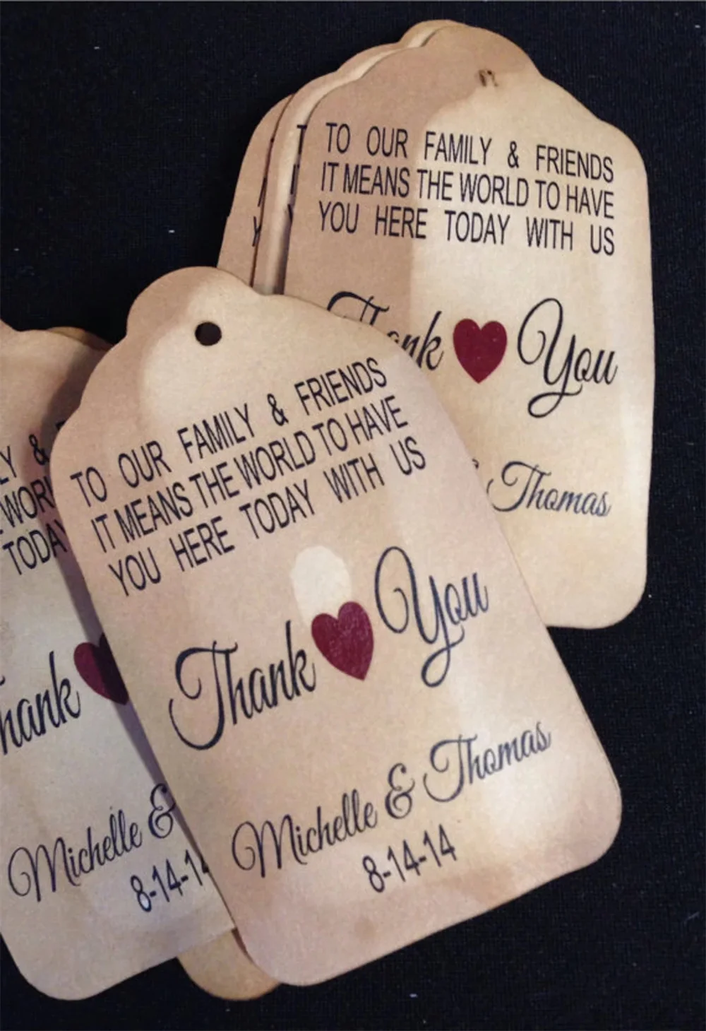 50PCS Custom To Our Family and Friends Thank you Tag SMALL 2