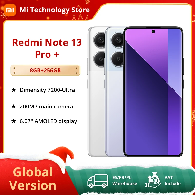 Xiaomi Redmi Note 13 Pro+ Plus 5G Smartphone NFC 12GB+512GB 200MP OIS Triple Camera 120Hz AMOLED 120W Charge Global Version