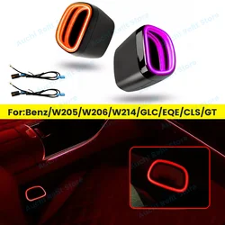 Auchi 64 Color Car Safety Buckle Ambient Light For Mercedes Benz W205 W213 W214 W206 X254 CLS GLC Seat Belt Decorative Lamp