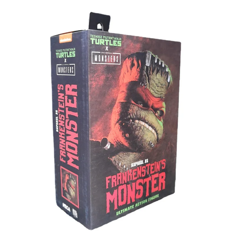 Neca adolescente mutante ninja tartarugas frankenstein monstros universais raphael como frankenstein figura de ação brinquedo modelo colecionável