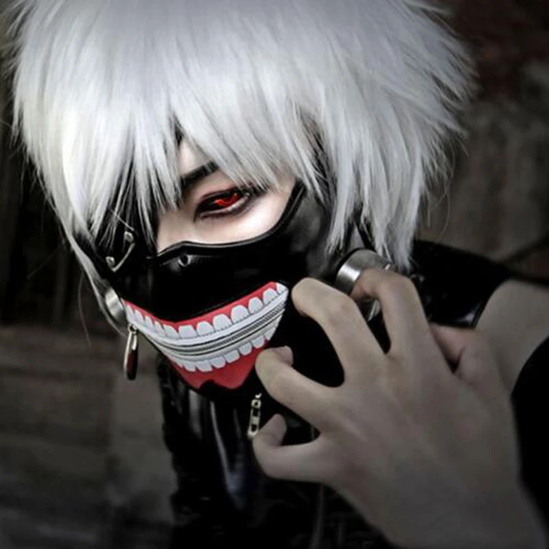 

New Version Luxury LATEX Tokyo Ghoul Ken Kaneki mask with Adjustable Zipper Japan Anime cosplay accessory halloween prop gift