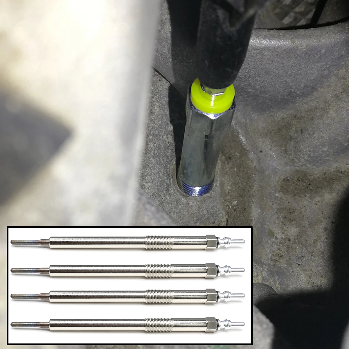 

4PCS Diesel Heater Nickel Plating Glow Plugs 4.5V 110651749R For Nissan Cabstar NV300 X82 Navara NP300 D40 Primastar X82 X83 Kit