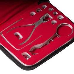 Dentistry Dam Hole Puncher Set With Leather Bag Pliers For Dentist Perforator Rubber Orthodontic Dental Tools Dam Clip