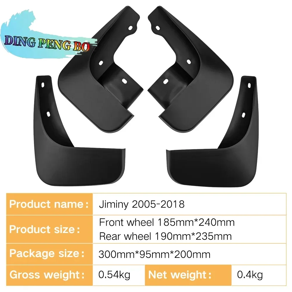 For Suzuki Jimny 2005-2018 Car Tire Mud Flaps Durable Splash Guards Custom Fit All-Weather Protection Easy Installation