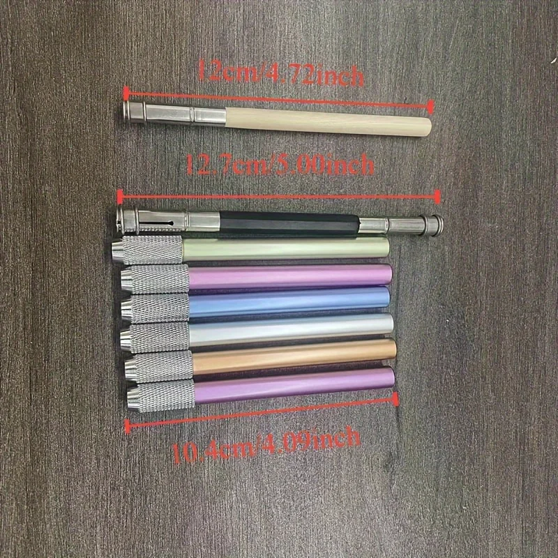 8 PCS Pencil Extenders, One Head & Dual Head Metal Handle Pen Holder Lengthener, School Office Supplies Art Writing Tool - view 2