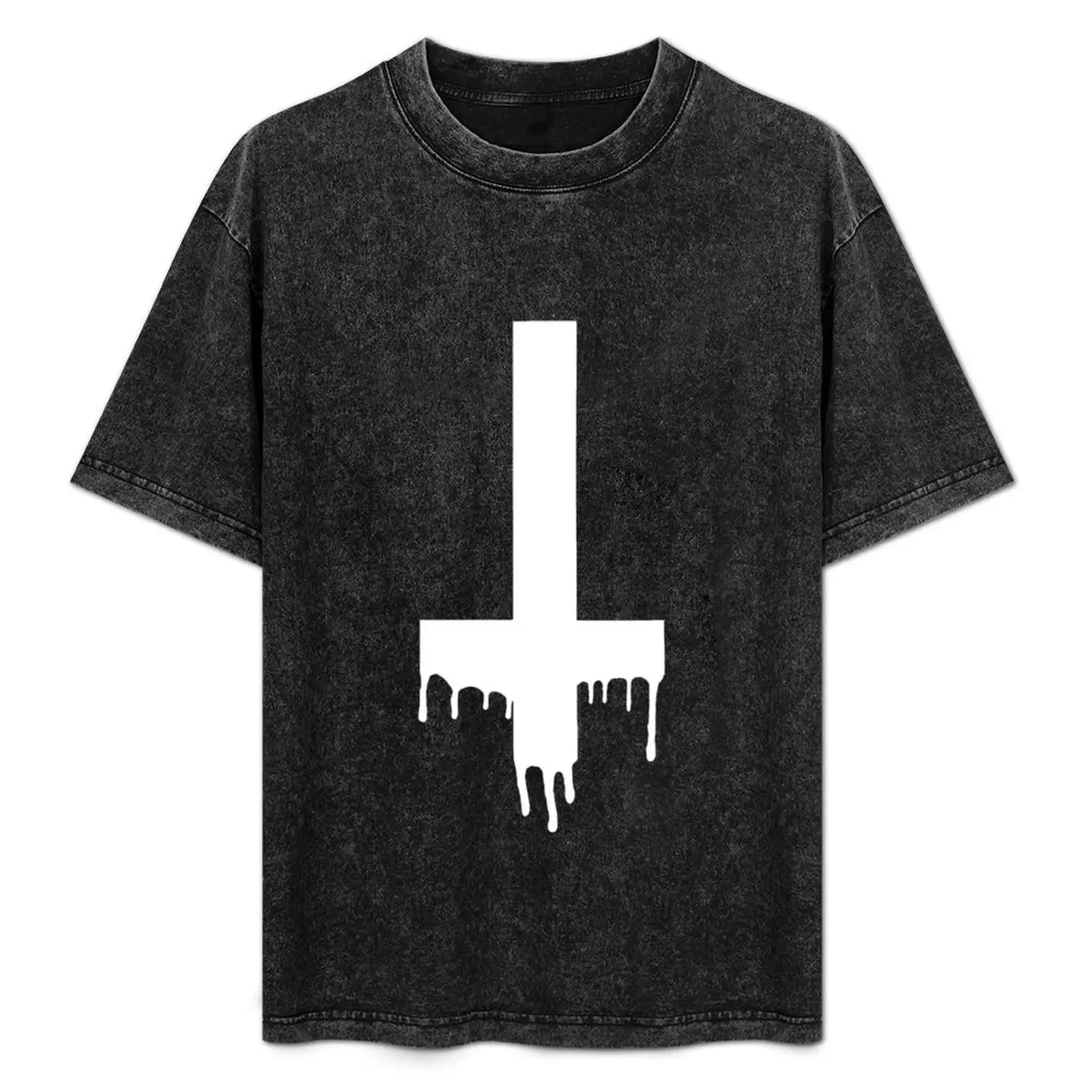 

dripping cross white T-Shirt Funny t-shirts hippie clothes man t shirt men t shirts