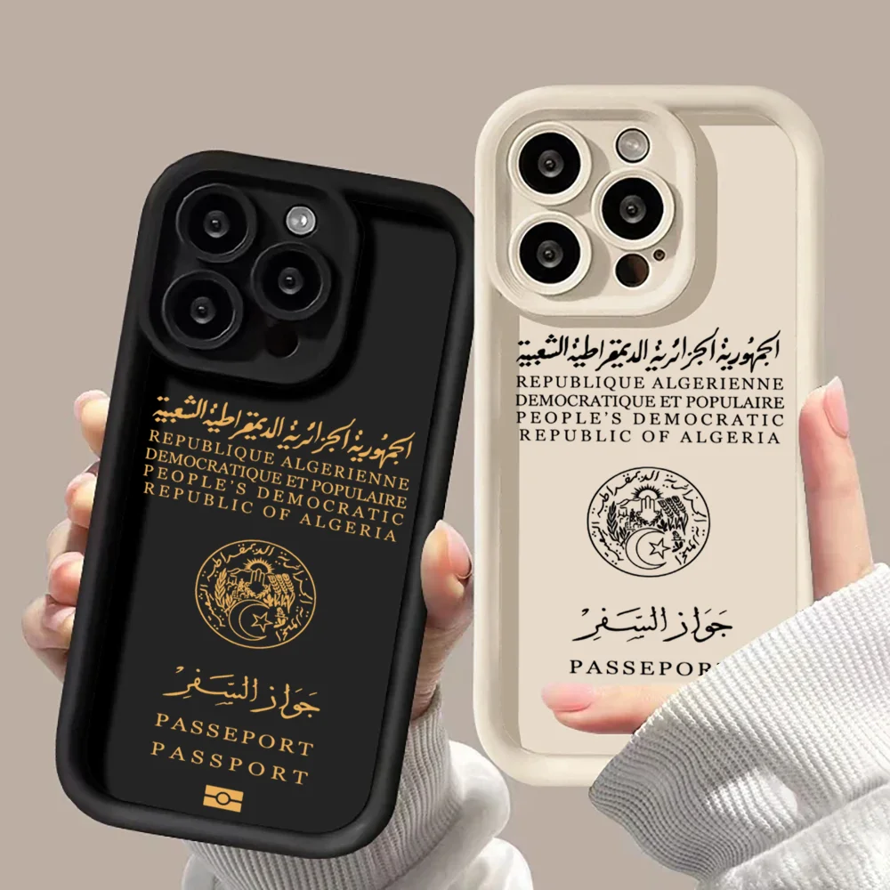 

Fashion prinr A-Algeria passport phone case For iPhone 12 11 13 14 15 16 17MINI Max Pro Plus Soft TPU Back Cover
