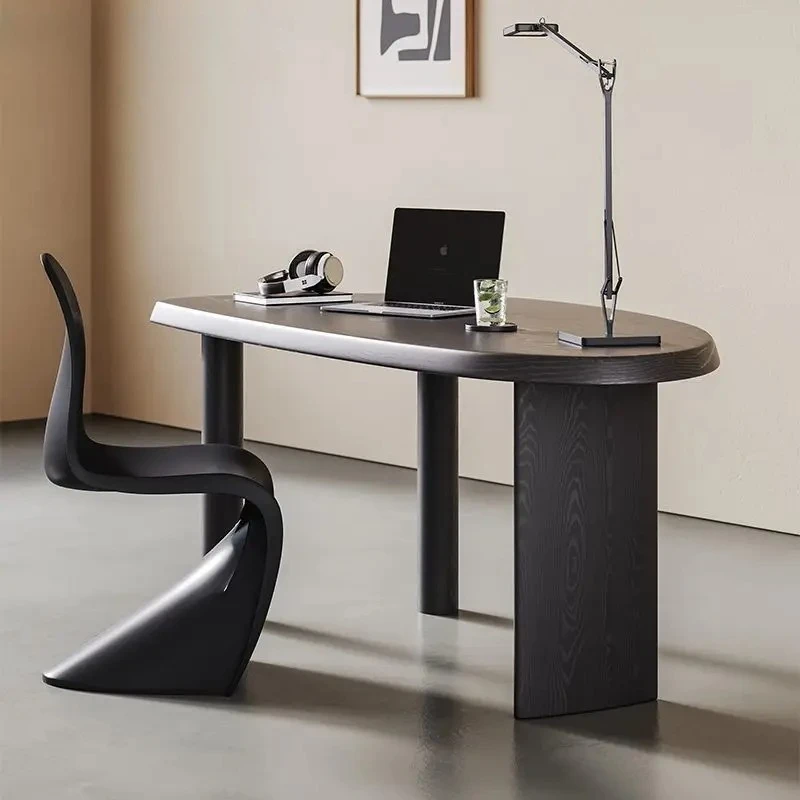 Log Solid wood Simple computer desk Book table Chair combination Household living room Personalized writing table