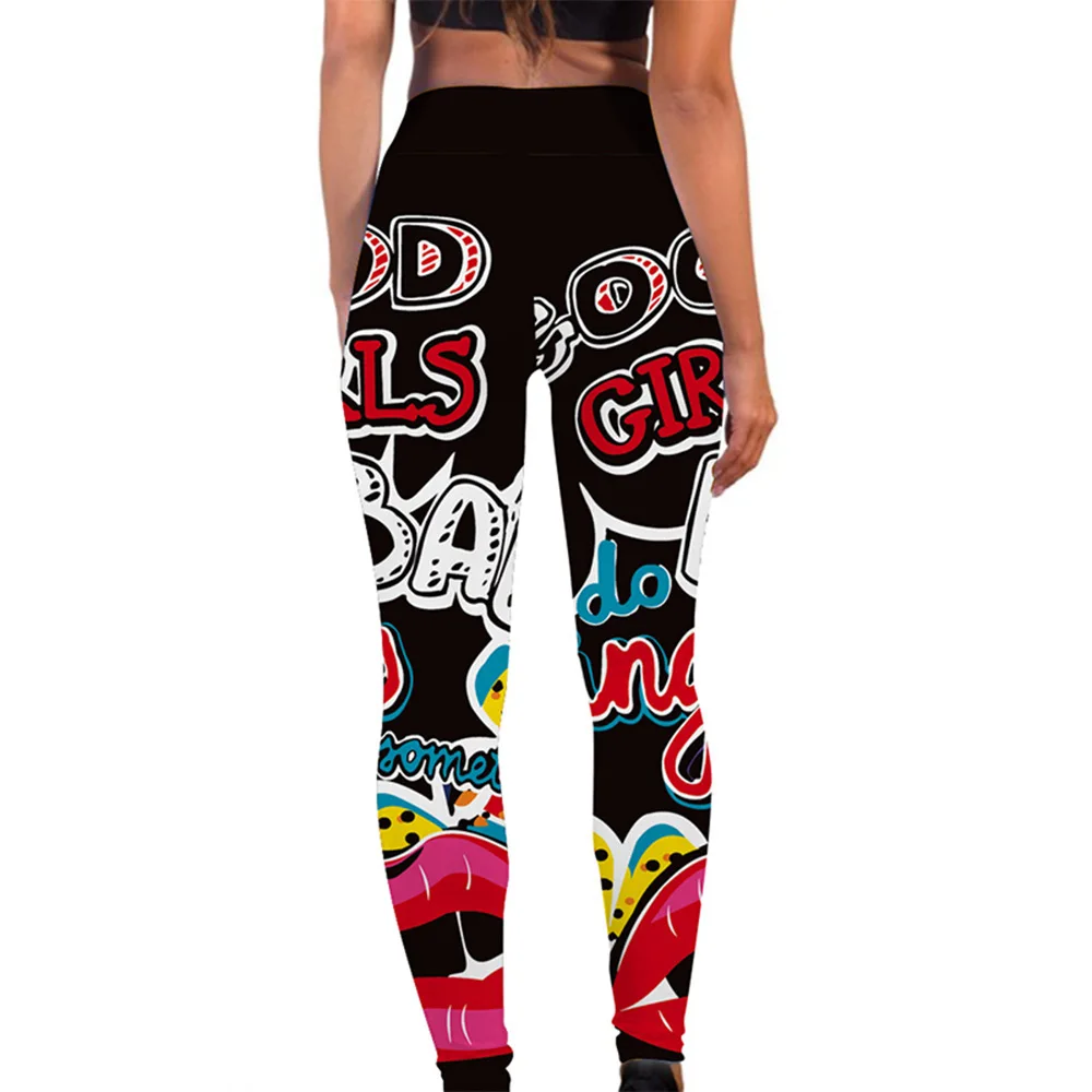 Full printed casual stretch leggings for women