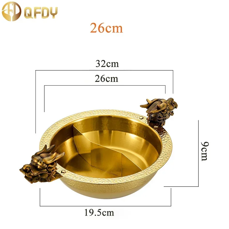 304 stainless steel two-foil pot commercial golden faucet hot pot hammer narrow bottom hot pot induction cooker universal