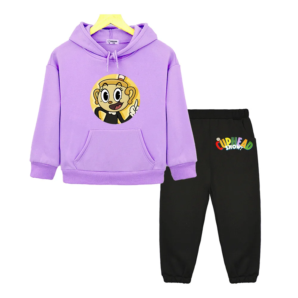 Cuphead Kinder Trainingspak Cartoon Hoodies Kinderen 2d Boetiek Fashion Print Sweatshirts Lente Herfst Jongens Meisjes Lange Mouw