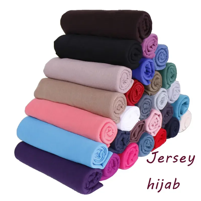 Velkoobchod dres bavlna hidžáb šála celistvý barva elastická shawls pro ženy muslimové zábaly dámy jednoduchý šály headband180*80cm