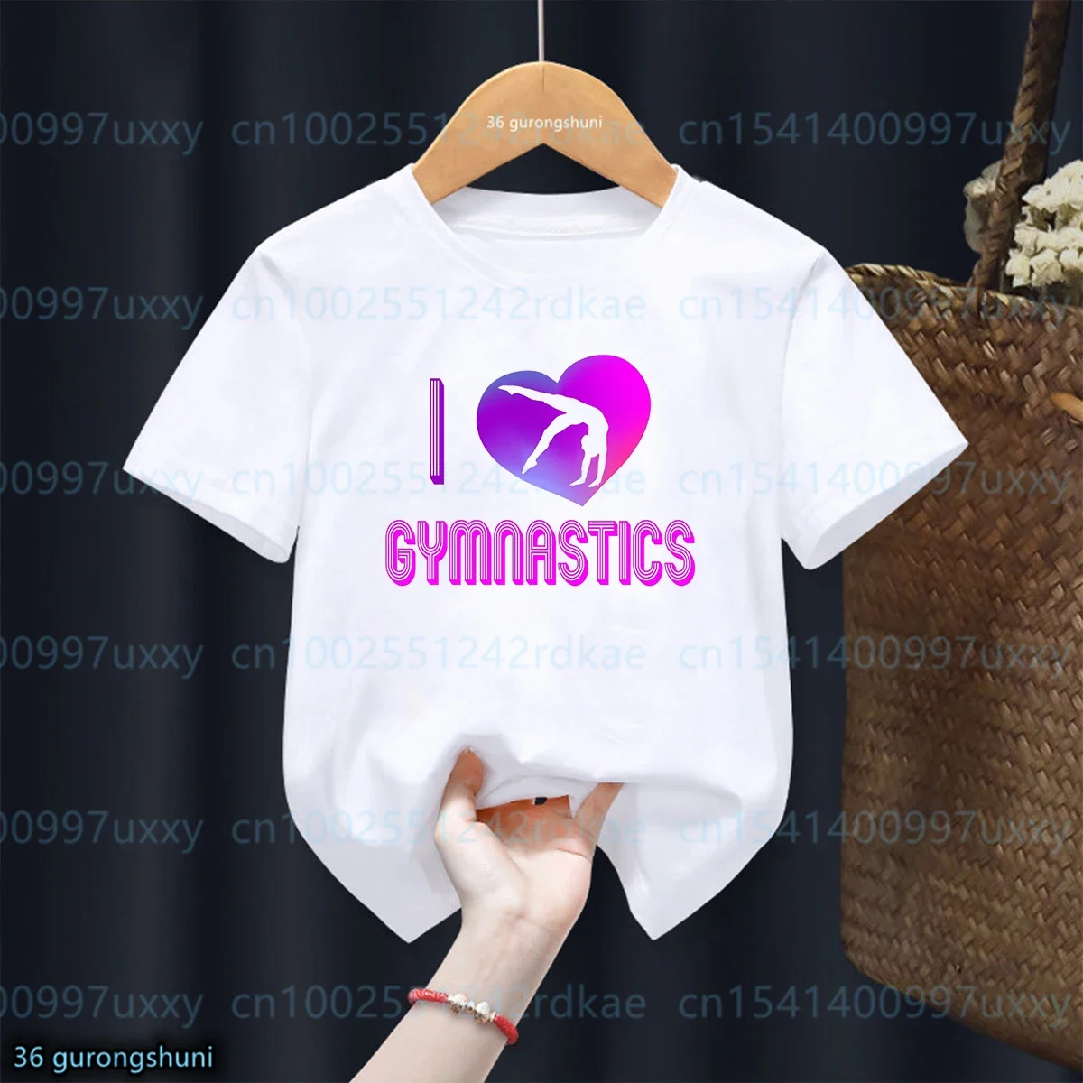 I Like Gymnastics Print Girls T-Shirt Gymnastics Enthusiasts Tshirt Fashion Kawaii Kids Tshirt Summer Girls Short Sleeve Tops