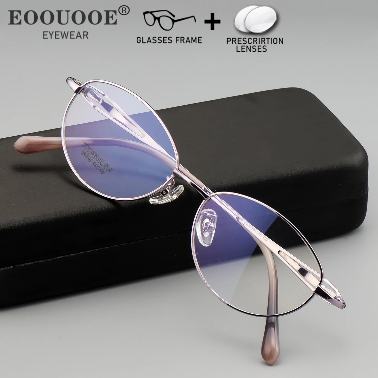 نظارات بصرية للنساء من التيتانيوم النقي مع عدسات طبية لقصر النظر وطول النظر كمبيوتر تقدمي مضاد للانعكاس #3