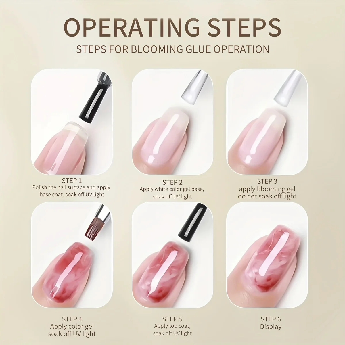 Colle pour taches de bouteille de poudre XE ----- Colle naturelle pour vernis à ongles, dégradé rapide, colorant à l'eau, motif de marbre liquide, longue durée