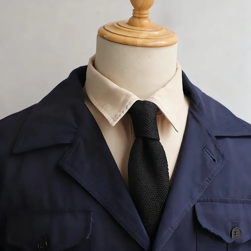 Новые зимние классические вязаные галстуки 7 см для мужчин, роскошные мягкие однотонные черные, темно-зеленые галстуки для вечеринок для мальчиков и девочек, вязаный галстук для жениха