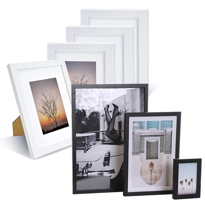 4pcs Black White Wood Frames Wall Picture Frame Wood Photo Frame A3 A4 Certificate Frame for Bedroom Living Room Family Painting