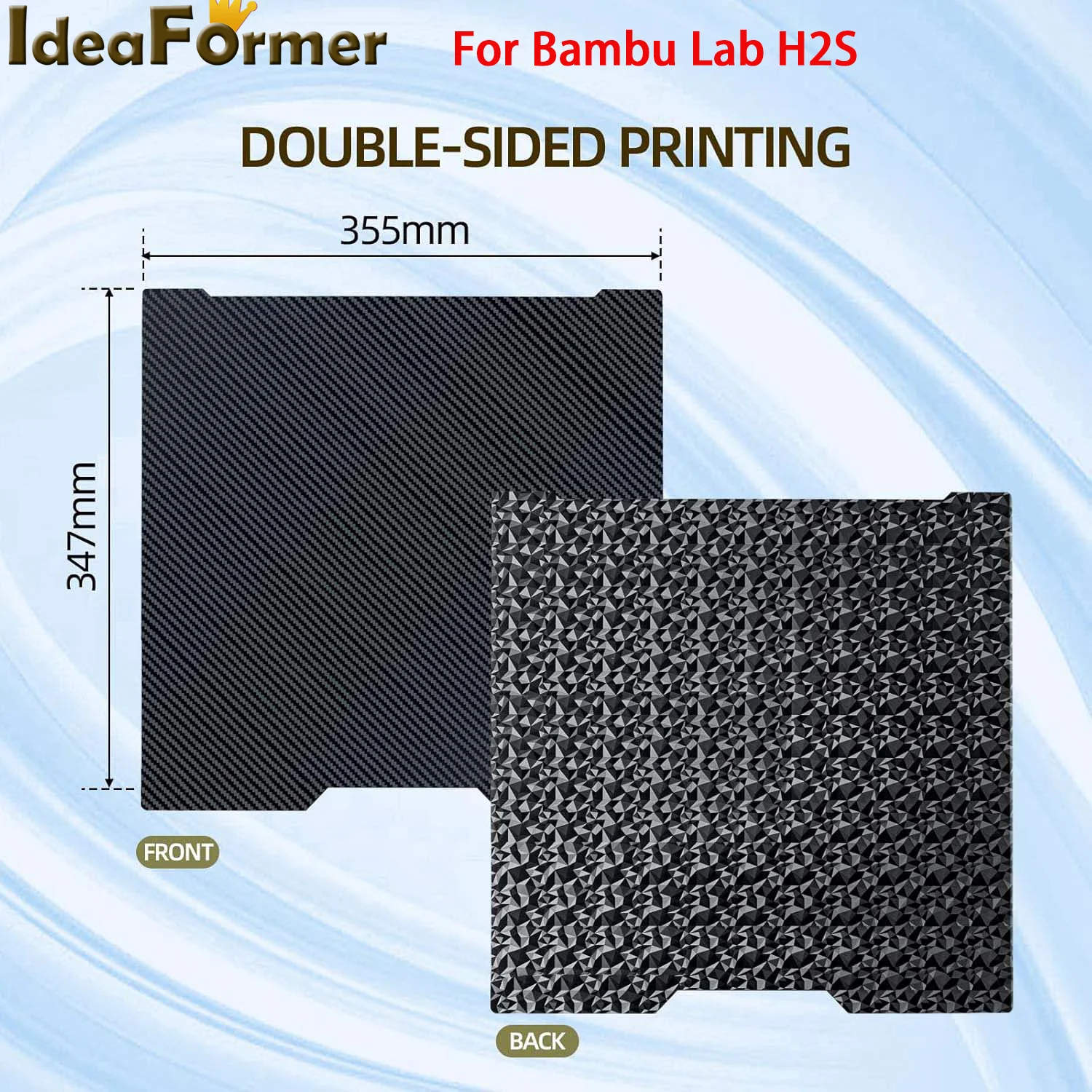 

PEI Plate For Bambu Lab H2S Build Plate Textured PEI Smooth PEO PET PEY Spring Steel Sheet for Bambulab H2D H2S 3D Printer Bed
