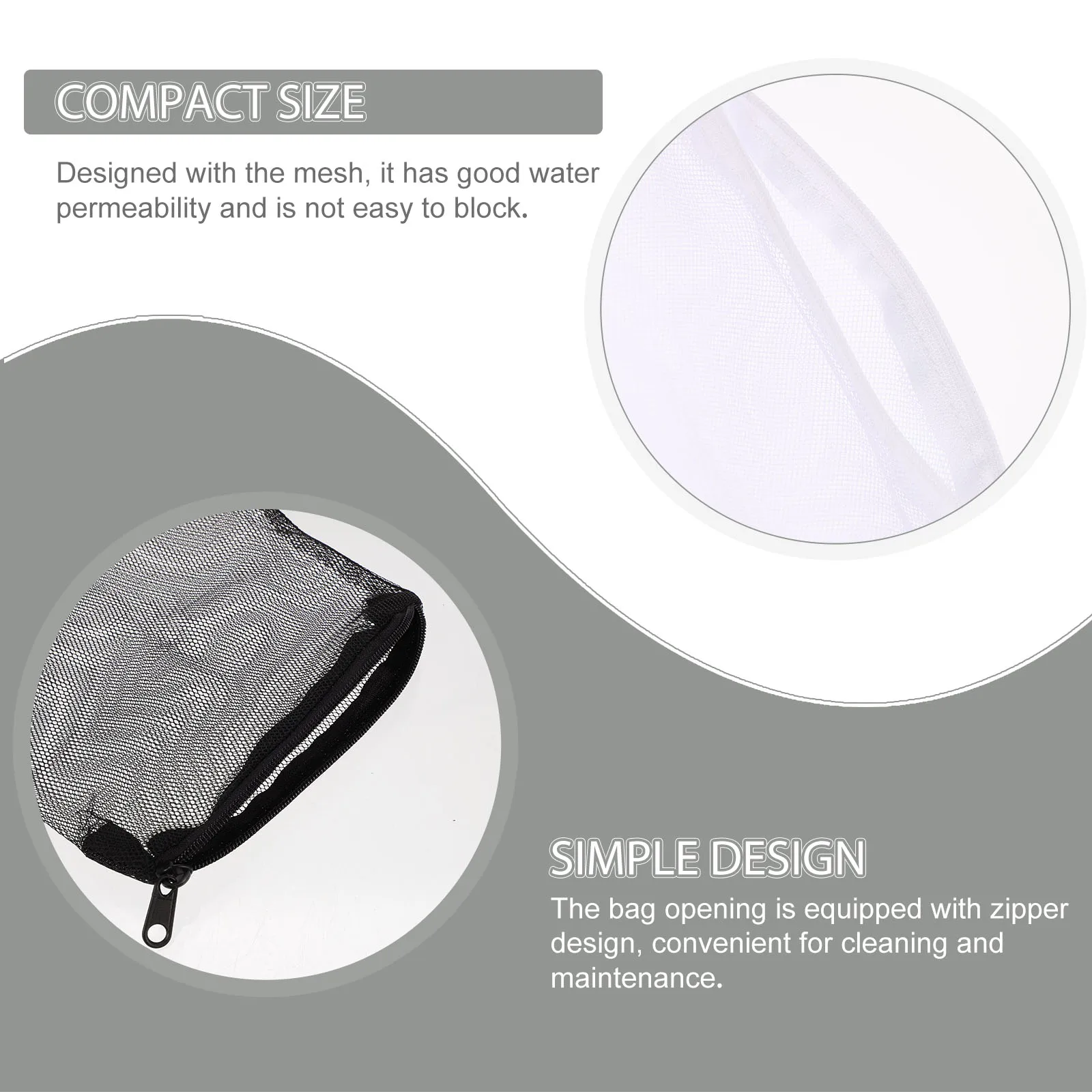 

10pcs Filter Material Bags Durable White Black Mesh Zipper Design For Fish Tank Aquarium Carbon Storage
