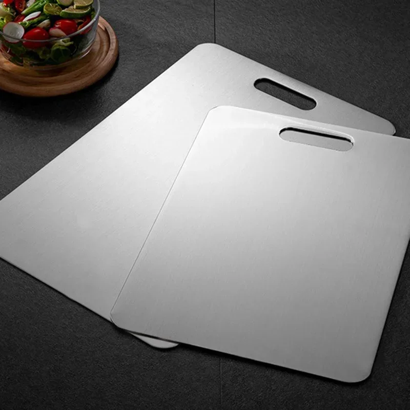 

E2 Stainless Steel Thickened Cutting Board Antibacterial Mildew-proof Kneading Dough Board Kitchen Fruit vegetable Cutting Board