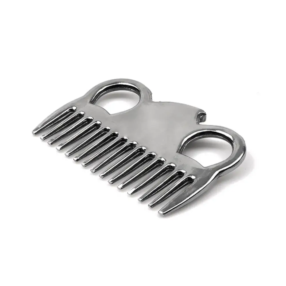 Regalo ideale pettine per toelettatura durevole per cavalli pettine per cavalli portatile in metallo leggero robusto pettine per Curry in argento Scrubber per rimuovere le forniture