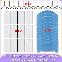 Compatible avec Pièces pour ILIFE T20s / A20, Polaris PVCR 3600 / G2: Brosse Latérale, Filtre Hepa, Chiffon de Serpillère, Accessoires