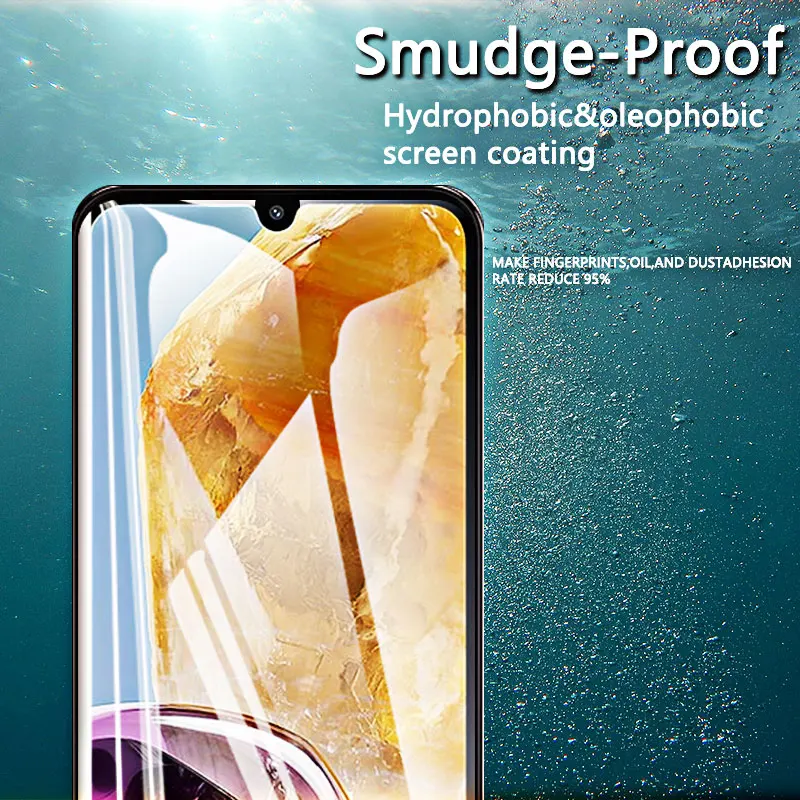 1-4 قطعة حامي الشاشة لهاتف جالاكسي M15 5G سامسونج الزجاج المقسى كريستال 9H عالية الألومنيوم المضادة للخدش حافظة بصمة صديقة