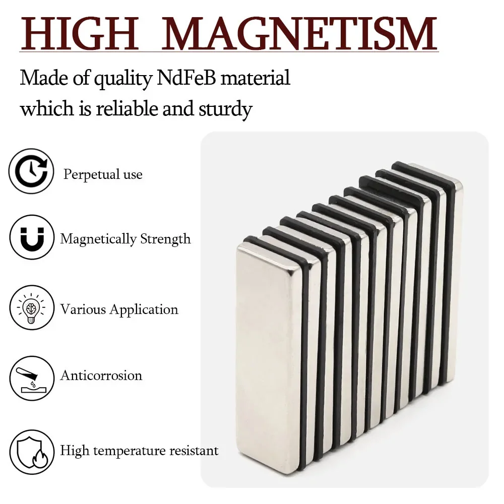 60x20x5mm Super Strong Block Neodymium Magnet Powerful Magnets N35 small Permanent Magnetic NdfeB Refrigerator Magnet 60x20x5