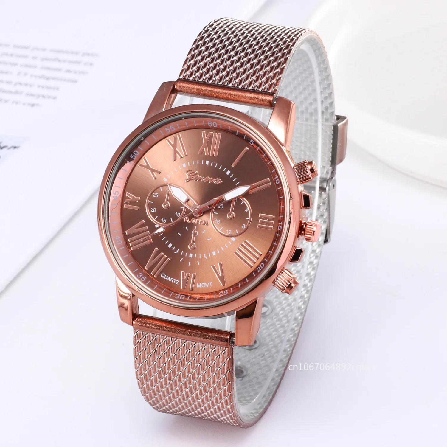 Mesh Band Unisex Quartz Horloge Grote Wijzerplaat Romeinse Cijfers Versieren Polshorloges Meerdere Kleuren Relogio Feminino Reloj Mujer