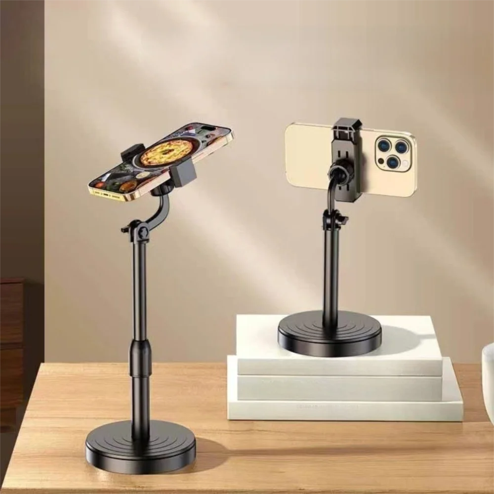 

Многофункциональный кронштейн для мобильного телефона, противоскользящее основание с регулируемой высотой, кронштейн для прямой трансляции, вращающийся, без помощи рук