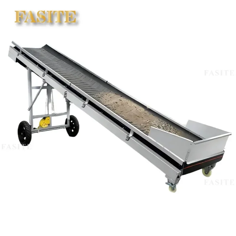 For Small Inflatable Wheel Enclosure Conveyor Belt Machine Foldable Grain Sand Gravel Forage Transport Lifting Portable Tool