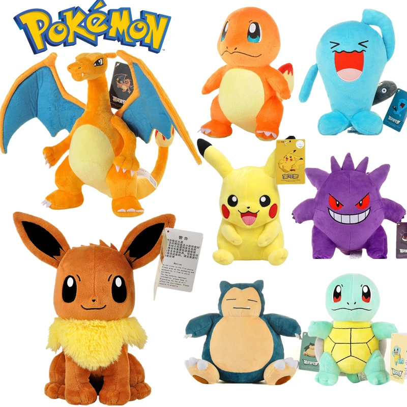 48 Styles 12-30cm TAKARA TOMY Pokemon Plush Toy Doll Pikachu Dragonite Squirtle Bulbasaur Snorlax Plush Stuffed Kid Xmas Gift