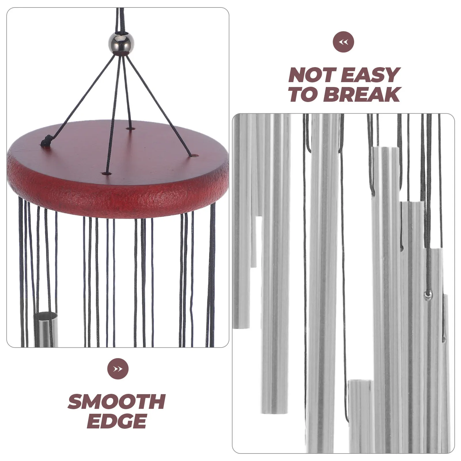 Aluminium Metal Wind Bell Garden Hanging Decor Lightweight Wood Wind Chime Outdoor Home Garden Hanging Decoration Relaxation