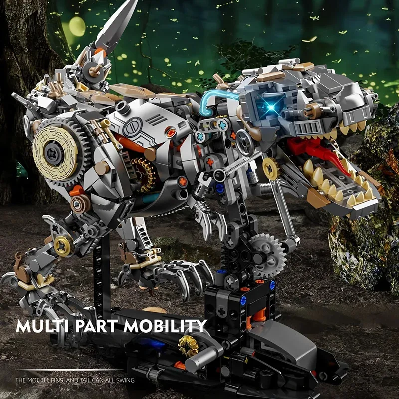 نموذج مكعبات بناء تيرانوصور ريكس الجديد، لعبة مكعبات بناء للأطفال على شكل ديناصور شبه ميكانيكي، هدية للأطفال يمكنك صنعها بنفسك #2