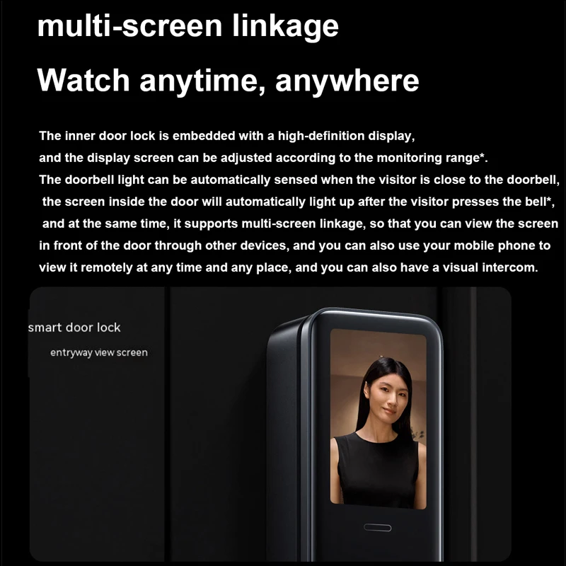 NEW Xiaomi smart door lock M20 Pro AI 3D face recognition door lock visual large screen Smart home fingerprint door lock M20Pro