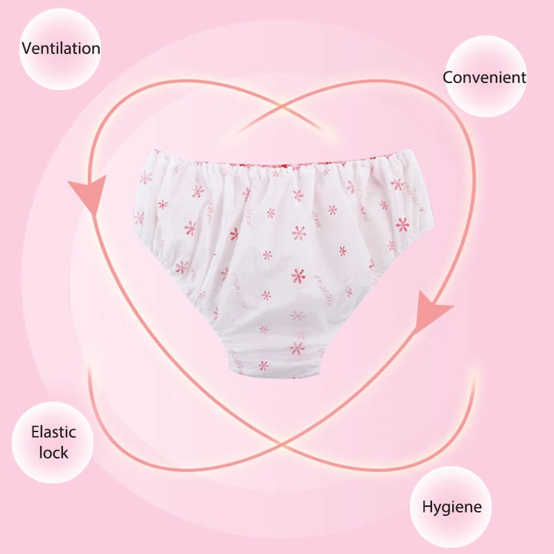 10PCS Women Disposable Cotton Underwear Travelling Postpartum Panties Non-woven Underpants Underwear Pregnancy Panties